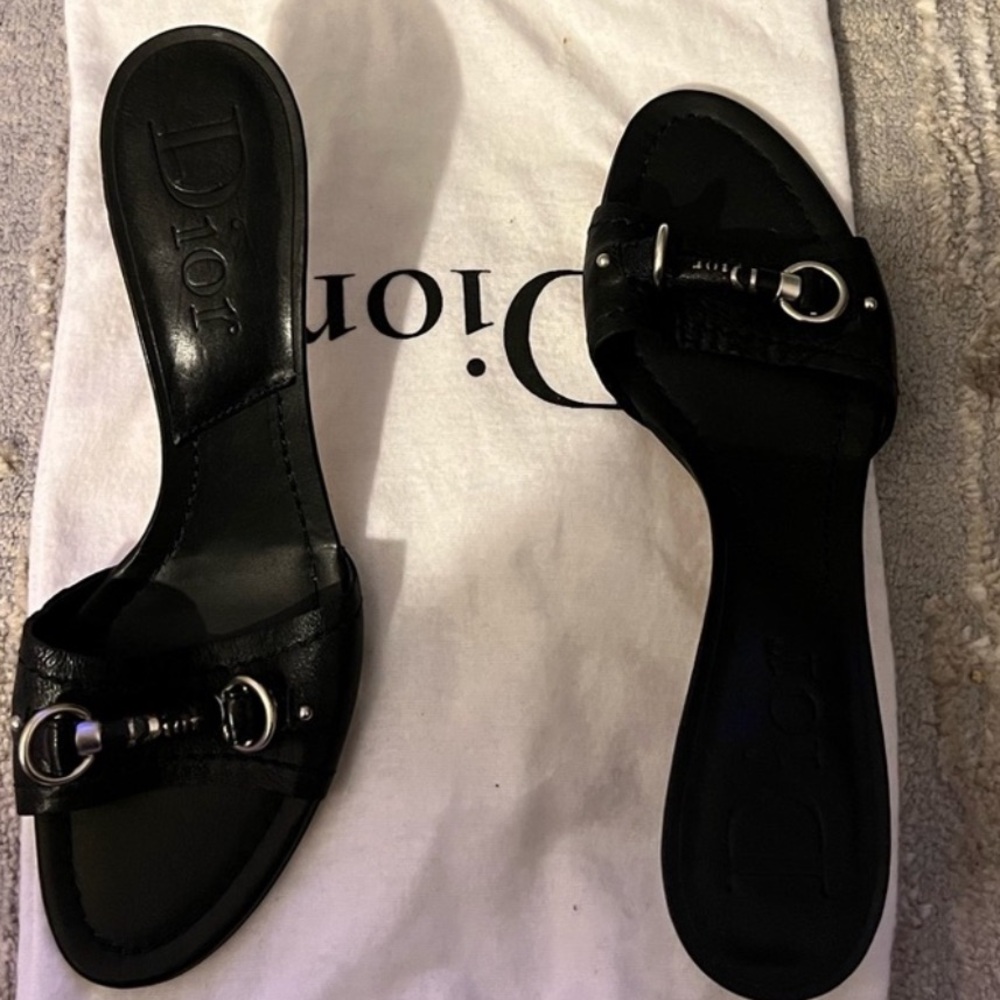 DIOR black slides sandals EU39.5 US9-9.5